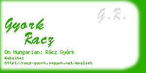gyork racz business card